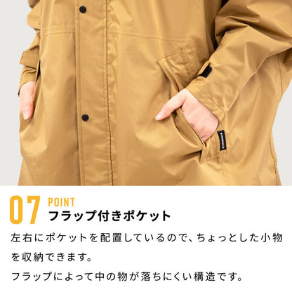 レインコート 自転車 男女兼用 レインポンチョ ロング丈+前開きフルジッパー メンズ レディース フリーサイズ リュック 通勤 通学 ポンチョ レインウェア 雨具 サイクルモードハイポンチョ 7441(代引不可)