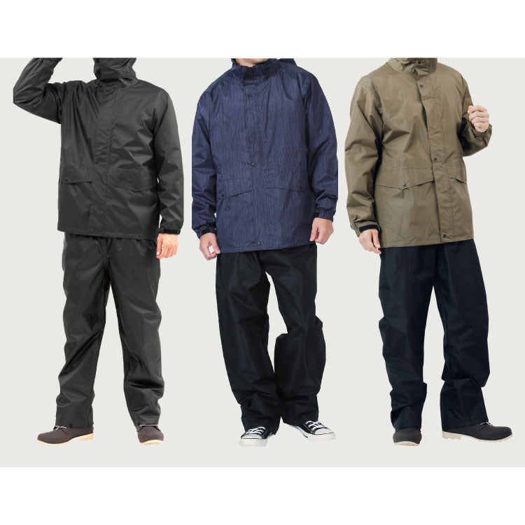 レインスーツ 回転フード 上下セット バイザー付き レインコート 男女兼用 メンズ レディース 特許取得 フードがまわる 自転車 通勤 通学 レインウェア 雨具 雨合羽 ローリングレインスーツ 7541(代引不可)