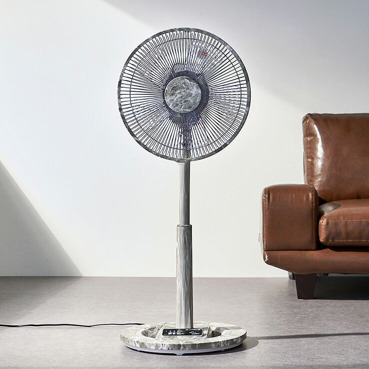 扇風機 DC扇風機 大理石調 リモコン式 8の字首振り 立体首振り 5枚羽根 風量8段階 30cm 静音 省エネ タイマー機能付 リモコン付き おしゃれ リビング扇風機 リビングファン