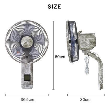 扇風機 壁掛け DC扇風機 大理石調 30cm リモコン式 8の字首振り 立体首振り タイマー機能付 5枚羽根 風量8段階 リビング扇風機