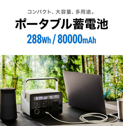 ポータブル電源 300Wh 大容量 8000mAh 家庭用 小型 正弦波 AC電源 防災 災害 キャンプ アウトドア 車中泊 蓄電池 非常用電源 充電池 バッテリー 発電機 充電器 エスケイジャパン SKJ-MT300SB