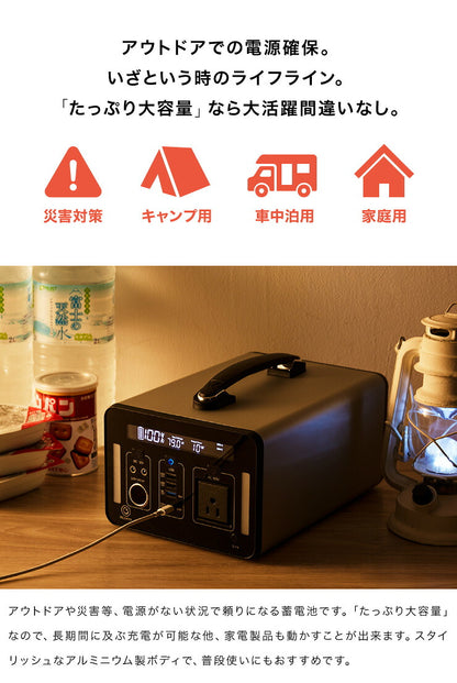 ポータブル電源 1000Wh 大容量 301600mAh 家庭用 小型 正弦波 AC電源 防災 災害 キャンプ アウトドア 車中泊 蓄電池 非常用電源 充電池 バッテリー 発電機 充電器 エスケイジャパン SKJ-MT1000SB