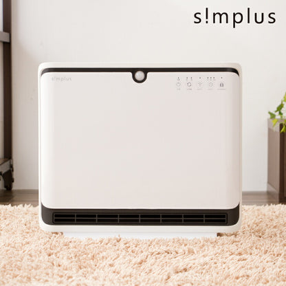 パネルヒーター 人感センサー付き 2段階(1200W/600W) セラミックファンヒーター GPW-H1206-W ホワイト PTCヒーター コンパクト スリム simplus シンプラス