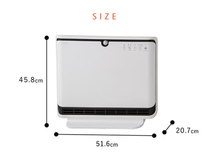 パネルヒーター 人感センサー付き 2段階(1200W/600W) セラミックファンヒーター GPW-H1206-W ホワイト PTCヒーター コンパクト スリム simplus シンプラス