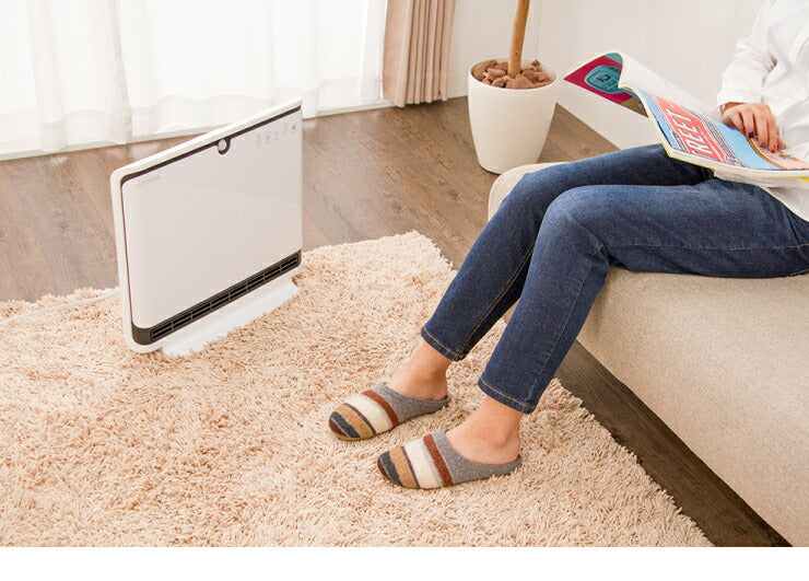 パネルヒーター 人感センサー付き 2段階(1200W/600W) セラミックファンヒーター GPW-H1206-W ホワイト PTCヒーター コンパクト スリム simplus シンプラス