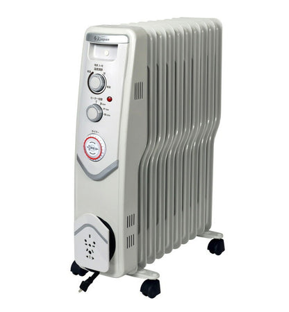 エスケイジャパン オイルヒーター SKJ-SE120ROT ホワイト ブラック 10枚フィン ヒーター 暖房 温度調節 タイマー付 安心