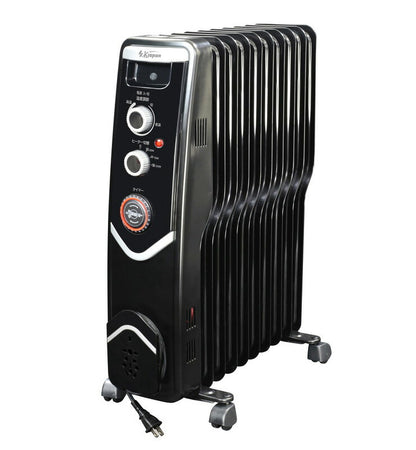 エスケイジャパン オイルヒーター SKJ-SE120ROT ホワイト ブラック 10枚フィン ヒーター 暖房 温度調節 タイマー付 安心