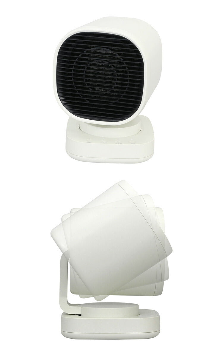 エスケイジャパン PTCヒーター SKJ-SY02PTC アイボリー グリーン 自動首振り 角度調節 小型 コンパクト 暖房