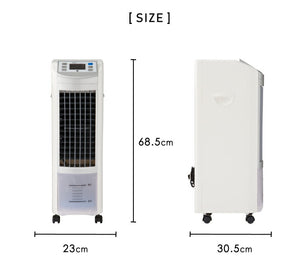 冷風扇 液晶パネル リモコン付 マイナスイオン 風量3段階 結露受けトレー付き タイマー機能付 メーカー1年保証 キャスター付き 首振り 抗菌 タワー 冷風 サーキュレーター 送風機 エアコン クーラー
