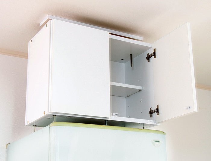 冷蔵庫上 突っ張り 日本製 冷蔵庫上 つっぱり 収納 ハイタイプ 転倒防止 天井つっぱり 上置き 幅60 つっぱりラック 国産 冷蔵庫ラック 地震(代引不可)