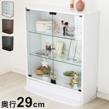 コレクションラック ユニール コレクションケース ディスプレイ ガラスケースユニール 幅83cm奥行29cm 本体 ロータイプ SCR-8329L(代引不可)