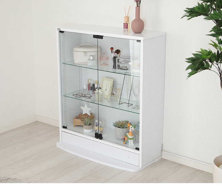 コレクションラック ユニール コレクションケース ディスプレイ ガラスケースユニール 幅83cm奥行29cm 本体 ロータイプ SCR-8329L(代引不可)