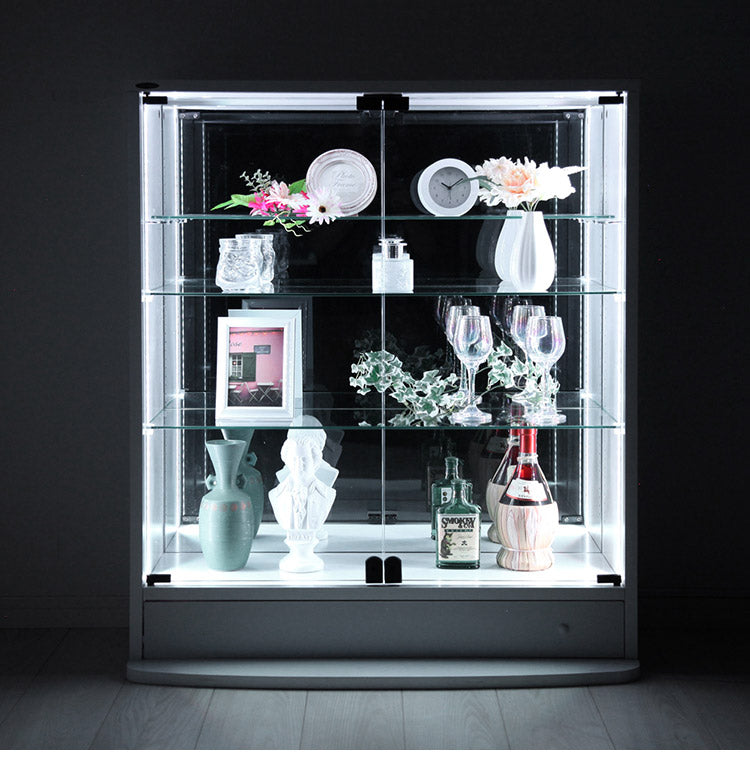 コレクションラック ユニール コレクションケース ディスプレイ ガラスケースユニール 幅83cm奥行29cm 本体 ロータイプ SCR-8329L(代引不可)