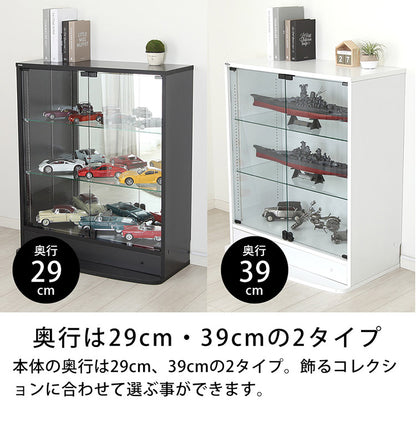 コレクションラック ユニール コレクションケース ディスプレイ ガラスケースユニール 幅83cm奥行29cm 本体 ロータイプ SCR-8329L(代引不可)