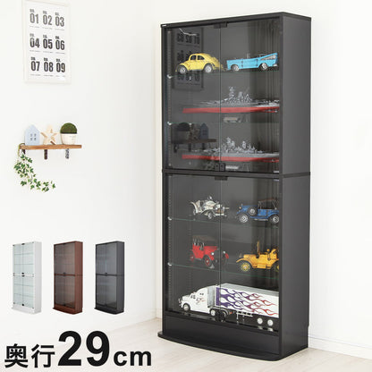 コレクションラック ユニール コレクションケース ディスプレイ ガラスケースユニール 幅83cm奥行29cm 本体 ハイタイプSCR-8329LH(代引不可)