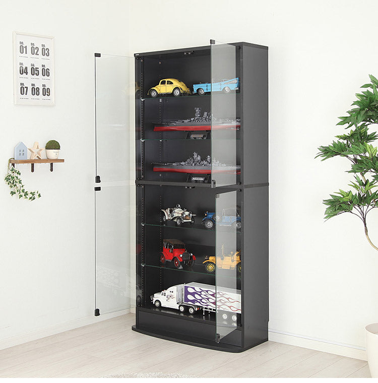 コレクションラック ユニール コレクションケース ディスプレイ ガラスケースユニール 幅83cm奥行29cm 本体 ハイタイプSCR-8329LH(代引不可)