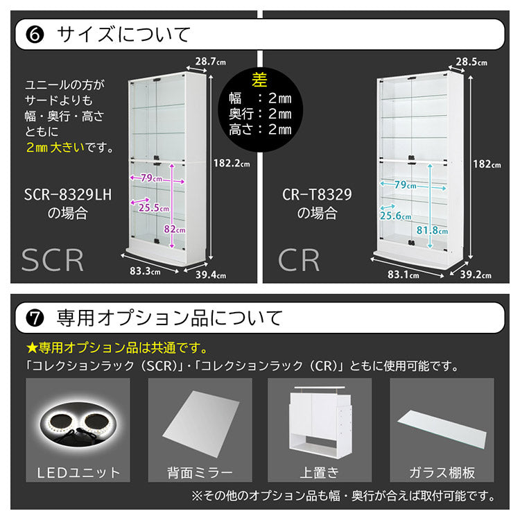 コレクションラック ユニール 上置きユニール専用オプション 対応本体 幅83cm奥行29cm 上置き ハイタイプ (対応天井高:241~274cm) SCR-8329UH(代引不可)