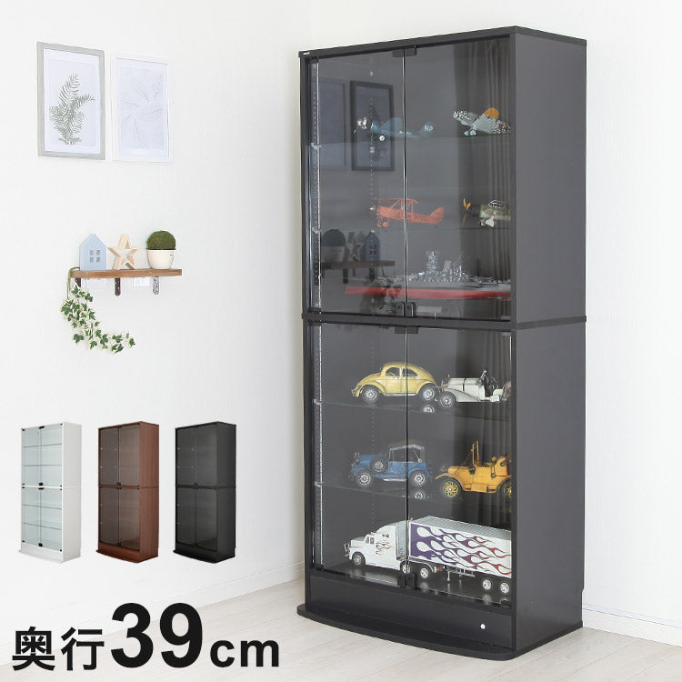 コレクションラック ユニール 高さ180cm 幅83cm 奥行39cm コレクションケース ディスプレイ ガラスケースユニール 幅83cm 奥行39cm 本体 ハイタイプ SCR-8339LH(代引不可)