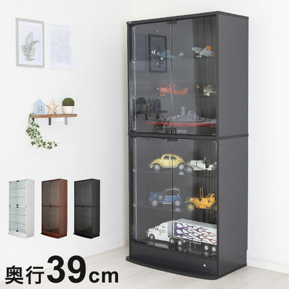 コレクションラック ユニール 高さ180cm 幅83cm 奥行39cm コレクションケース ディスプレイ ガラスケースユニール 幅83cm 奥行39cm 本体 ハイタイプ SCR-8339LH(代引不可)