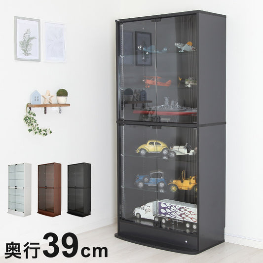 コレクションラック ユニール 高さ180cm 幅83cm 奥行39cm コレクションケース ディスプレイ ガラスケースユニール 幅83cm 奥行39cm 本体 ハイタイプ SCR-8339LH(代引不可)