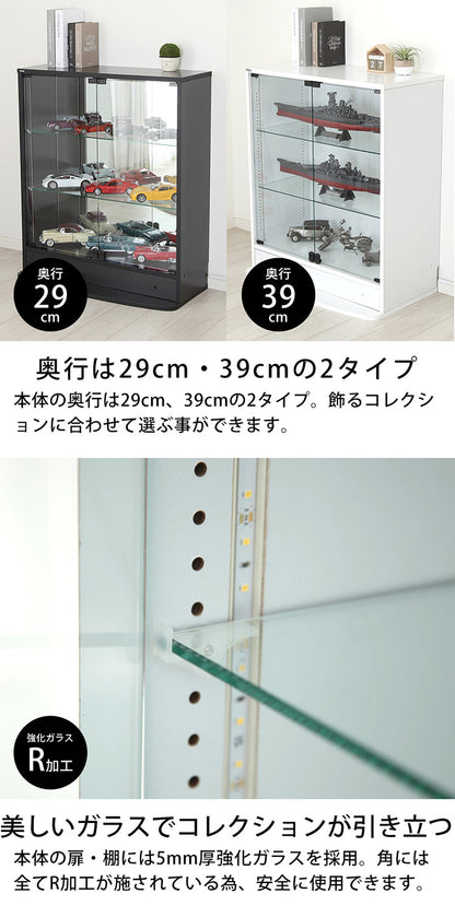コレクションラック ユニール 高さ180cm 幅83cm 奥行39cm コレクションケース ディスプレイ ガラスケースユニール 幅83cm 奥行39cm 本体 ハイタイプ SCR-8339LH(代引不可)