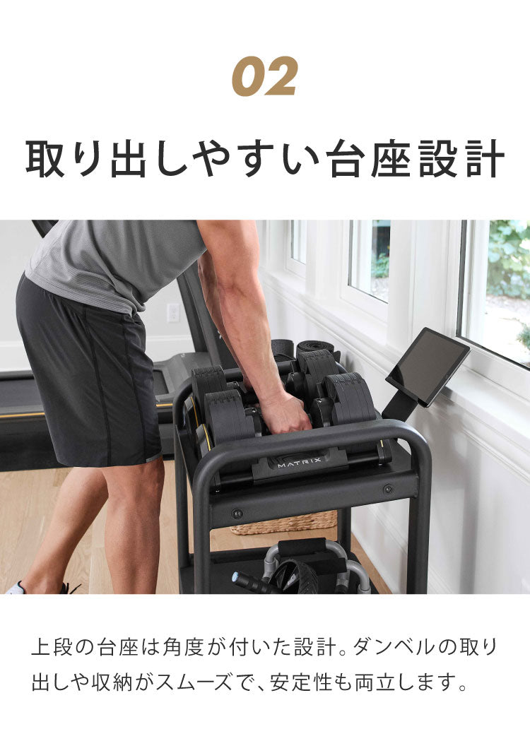 ジョンソンヘルステック ストレージラック DBSR 正規販売店 マトリックス MATRIX 家庭用 筋トレ 家トレ フィットネス タブレットホルダー 可変式 ダンベルホルダー 棚 収納 筋トレグッズ リビング(代引不可)