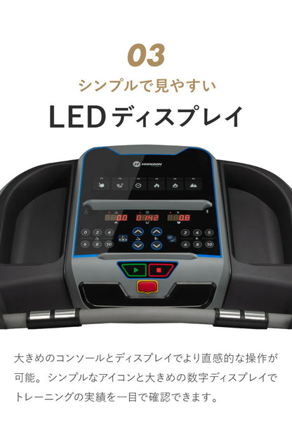 【組立設置込み】 ジョンソンヘルステック TR5.0 正規販売店 マット&スプレー付 ホライズン ルームランナー 電動 トレッドミル 家庭用 折りたたみ キャスター付き(代引不可)