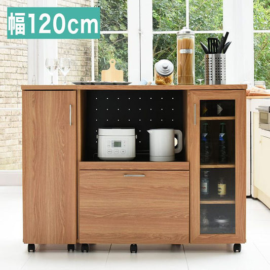 キッチンカウンター 幅120 キッチンボード コンセント付き 食器棚 レンジ台 キッチン収納 カウンター キャビネット キャスター付き カウンターキッチン 間仕切りカウンター 北欧 レンジ収納(代引不可)