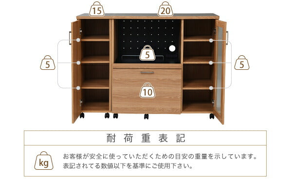 キッチンカウンター 幅120 キッチンボード コンセント付き 食器棚 レンジ台 キッチン収納 カウンター キャビネット キャスター付き カウンターキッチン 間仕切りカウンター 北欧 レンジ収納(代引不可)