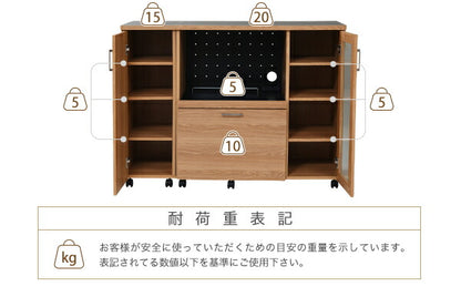 キッチンカウンター 幅120 キッチンボード コンセント付き 食器棚 レンジ台 キッチン収納 カウンター キャビネット キャスター付き カウンターキッチン 間仕切りカウンター 北欧 レンジ収納(代引不可)