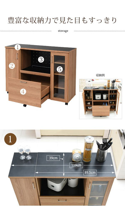 キッチンカウンター 幅120 キッチンボード コンセント付き 食器棚 レンジ台 キッチン収納 カウンター キャビネット キャスター付き カウンターキッチン 間仕切りカウンター 北欧 レンジ収納(代引不可)