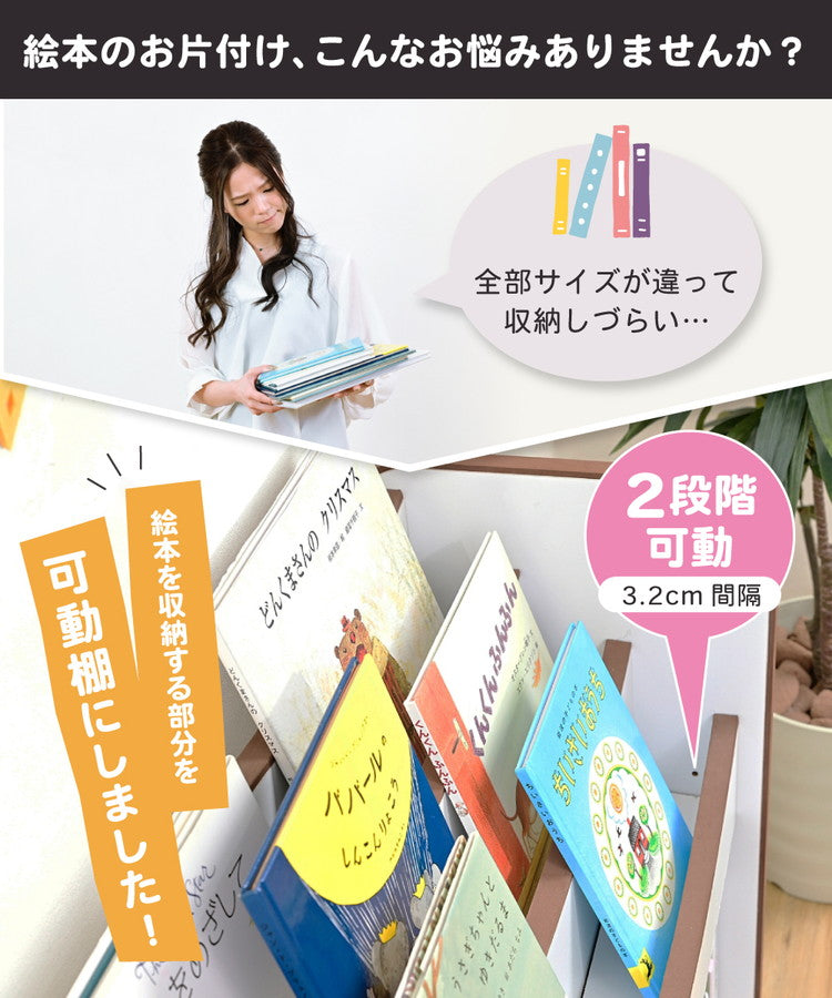 【5%OFF】絵本ラック ロータイプ 絵本棚 おもちゃ箱 マガジンラック 木製 スリム おもちゃ 収納 ラック コンパクト 子供用 本棚 薄型 おもちゃ収納 整理箱 おもちゃラック(代引不可)
