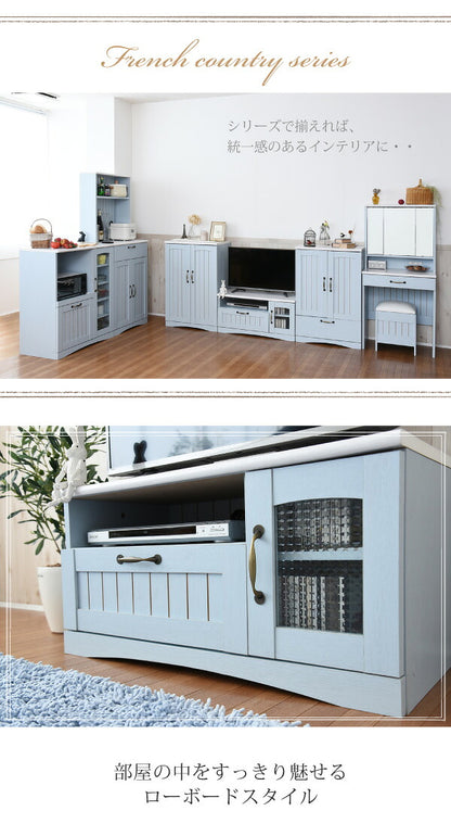 フレンチカントリー テレビ台 テレビボード コンパクト 幅80 奥行 40 テレビラック 32型 姫 フレンチ家具(代引不可)