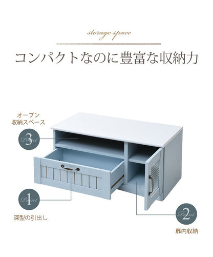 フレンチカントリー テレビ台 テレビボード コンパクト 幅80 奥行 40 テレビラック 32型 姫 フレンチ家具(代引不可)