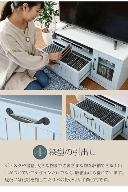 フレンチカントリー テレビ台 テレビボード コンパクト 幅80 奥行 40 テレビラック 32型 姫 フレンチ家具(代引不可)