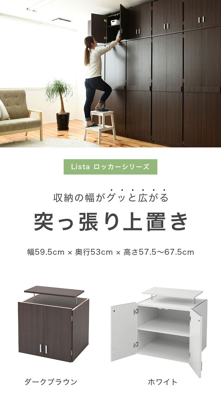 ロッカー シリーズ 上置き 棚 ラック 単品 幅60 天井 つっぱり 収納