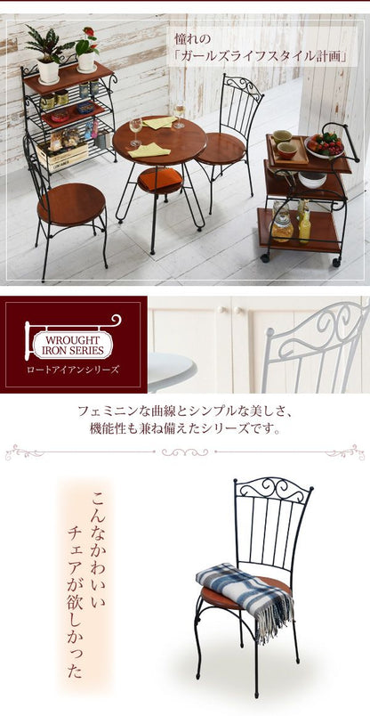 ヨーロッパ風 ロートアイアン 家具 チェア カフェチェアー ブラック(代引不可)