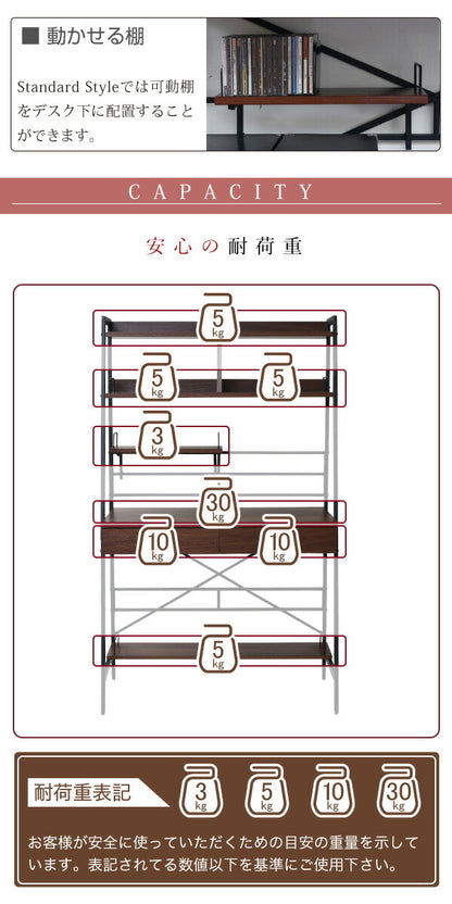 2WAY パソコンデスク 上部収納 幅 90cm 高さ調節 多機能デスク 木製 本棚付き(代引不可)