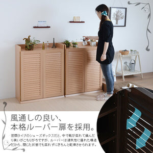 シューズ ラック 玄関 収納 靴 下駄箱 棚 シェルフ ルーバーシューズボックスシリーズ （幅75） 2個組み SGT-0102SET(代引不可)