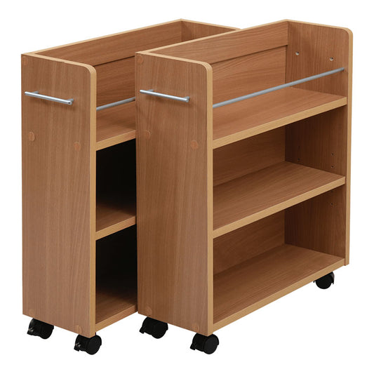 クローゼット 収納 ラック 本棚 2個セット 幅19 奥行58 キャスター付き ワゴン 整理 隙間 家具 押入れ 収納 リビング ナチュラル(代引不可)