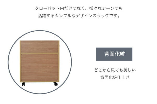 クローゼット ラック 収納 2個セット A4ファイル 幅26 奥行58 キャスター付き ワイド ワゴン 大容量 日用品 生活用品 隙間 収納 棚 本棚 コミック スライド(代引不可)