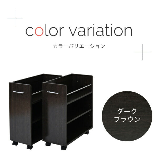 クローゼット ラック 収納 2個セット A4ファイル 幅26 奥行58 キャスター付き ワイド ワゴン 大容量 日用品 生活用品 隙間 収納 棚 本棚 コミック スライド(代引不可)