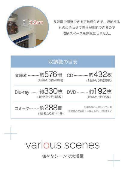 押入れ ラック 収納 ラック 本棚 2個セット 幅26 奥行78 キャスター付き 隙間 ワイド ワゴン 棚 3段 大容量 CD DVD 本 漫画 整理 押し入れ収納 スライド(代引不可)
