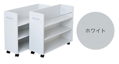 押入れ ラック 収納 ラック 本棚 2個セット 幅26 奥行78 キャスター付き 隙間 ワイド ワゴン 棚 3段 大容量 CD DVD 本 漫画 整理 押し入れ収納 スライド(代引不可)