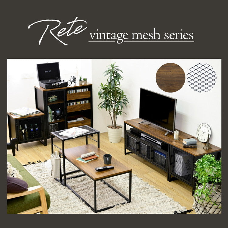 ヴィンテージ調 ハイタイプ テレビ台 幅100 メッシュ扉 ローボード テレビボード 脚付き アイアン 鉄 鉄脚 鉄製 シンプル 一人暮らし 男前 インダストリアル ブルックリン(代引不可)