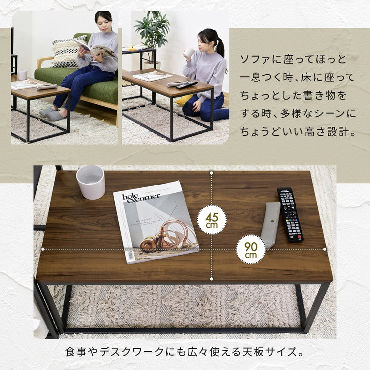 ヴィンテージ調 ネストテーブル 2点セット 組み合わせ センターテーブル ローテーブル アイアン 鉄 鉄脚 鉄製 シンプル 一人暮らし 男前 インダストリアル ブルックリン(代引不可)