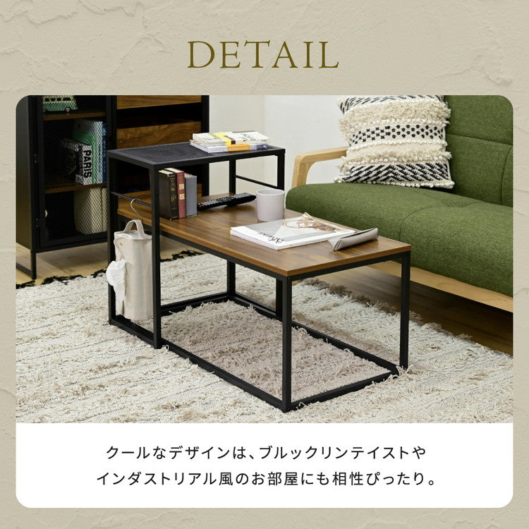 ヴィンテージ調 ネストテーブル 2点セット 組み合わせ センターテーブル ローテーブル アイアン 鉄 鉄脚 鉄製 シンプル 一人暮らし 男前 インダストリアル ブルックリン(代引不可)