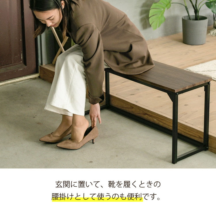 ダイニングベンチ 幅90 ダイニング ベンチチェア 単品 スツール ダイニングチェア 椅子 イス チェア ディスプレイラック 棚 飾り台 玄関 ベンチ 腰掛け ヴィンテージ調 おしゃれ(代引不可)