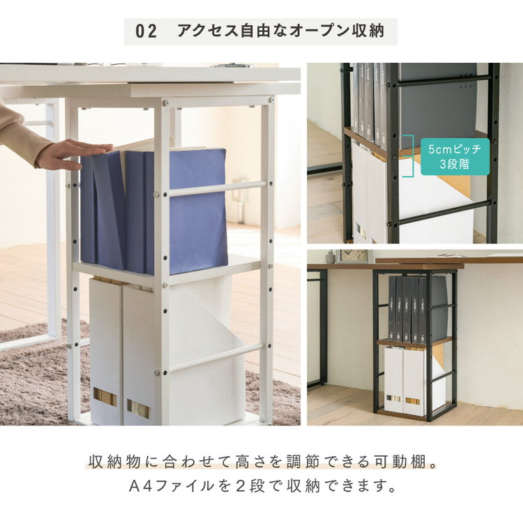 回転式 3WAYワークデスク L字・I字・コンパクト パソコンデスク ツインデスク 棚付きデスク ユニットデスク スチール脚 回転 省スペース 作業机 在宅勤務 テレワーク 北欧 おしゃれ(代引不可)