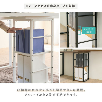 回転式 3WAYワークデスク L字・I字・コンパクト パソコンデスク ツインデスク 棚付きデスク ユニットデスク スチール脚 回転 省スペース 作業机 在宅勤務 テレワーク 北欧 おしゃれ(代引不可)